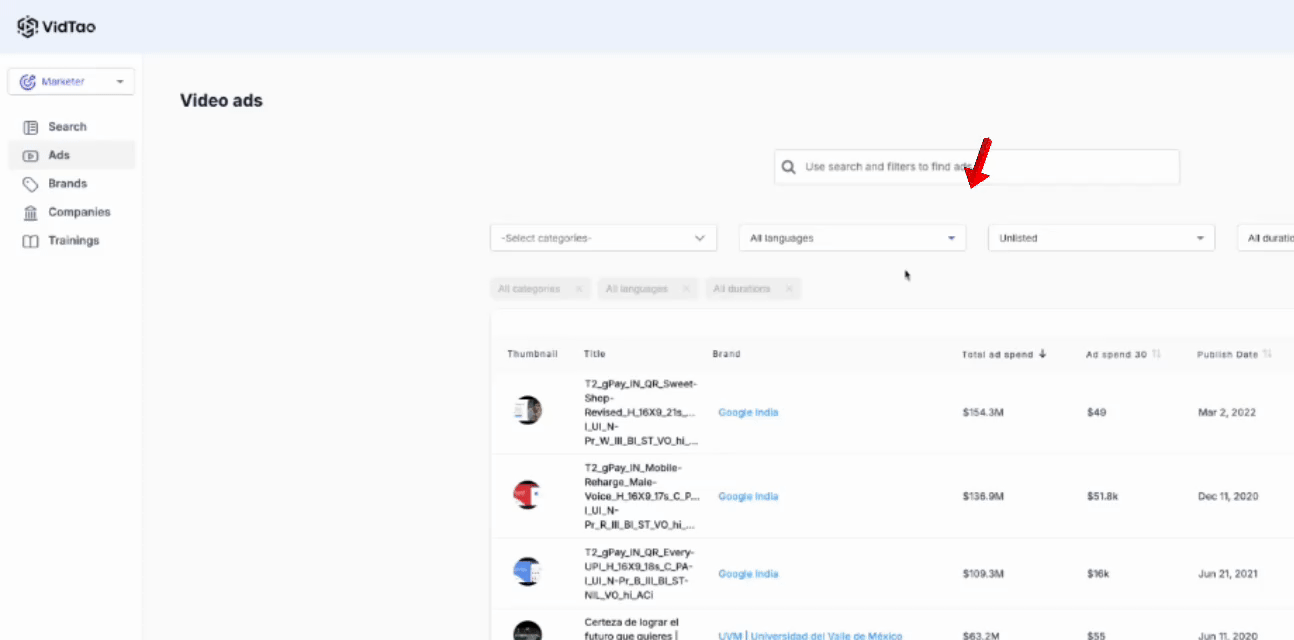 search by languages