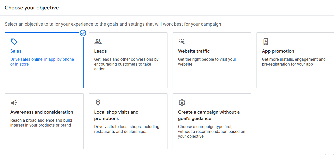 choose campaign goal